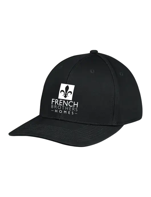 Premium Modern Structured Twill Black Snapback Cap w/French Brothers Homes Logo