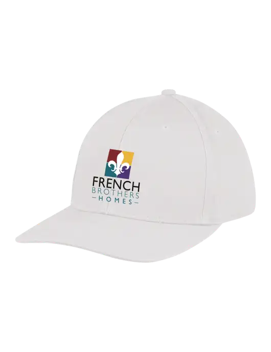 Premium Modern Structured Twill White Snapback Cap w/French Brothers Homes Logo