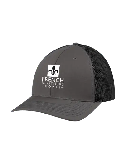 Richardson Adjustable Snapback Original 112 Trucker Cap Dark Grey w/Black Mesh w/French Brothers Homes Logo