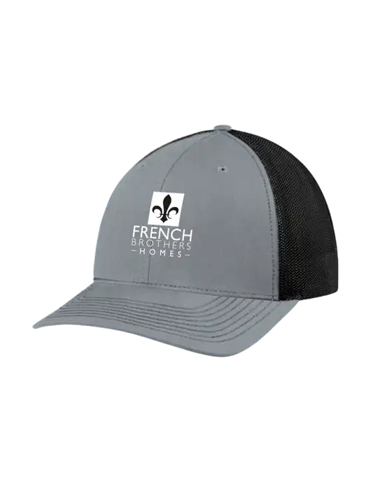 Richardson Adjustable Snapback Original 112 Trucker Cap Heather Grey w/Black Mesh w/French Brothers Homes Logo