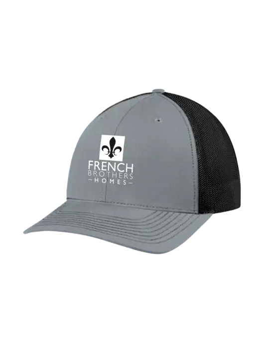 Richardson Adjustable Snapback Original 112 Trucker Cap Heather Grey w/Black Mesh w/French Brothers Homes Logo