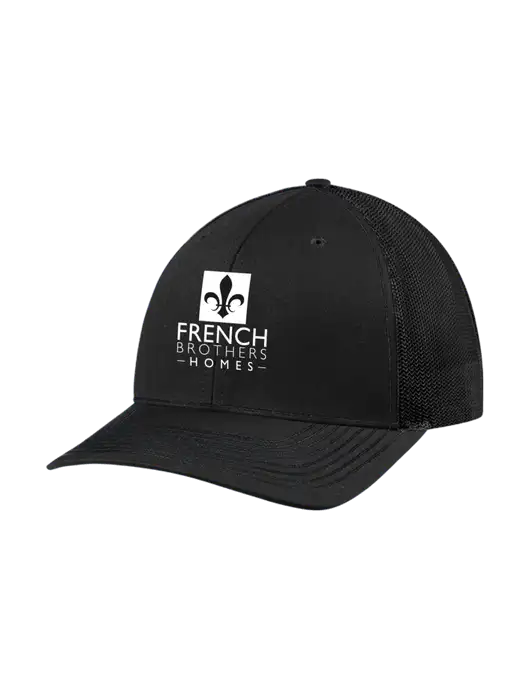 Richardson Adjustable Snapback Original 112 Trucker Cap Black w/Black Mesh w/French Brothers Homes Logo