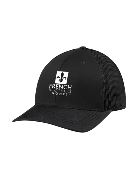 Richardson Adjustable Snapback Original 112 Trucker Cap Black w/Black Mesh w/French Brothers Homes Logo