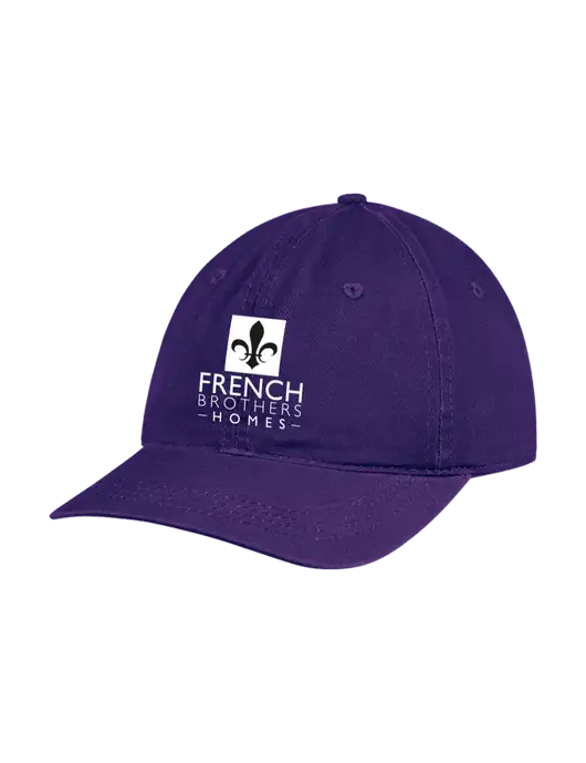 Garment Washed Unstructured Twill Purple Cap w/French Brothers Homes Logo