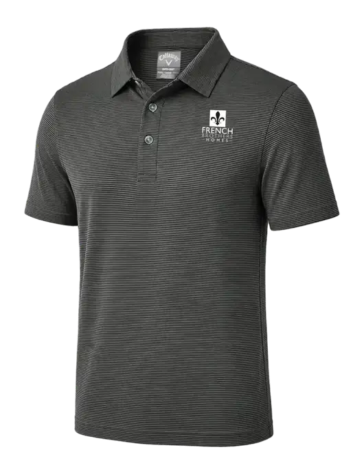 Callaway Black Fine Line Stripe Polo w/French Brothers Homes Logo