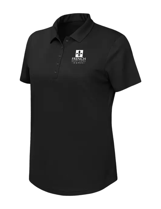 Callaway Womens Birdseye Black Polo w/French Brothers Homes Logo