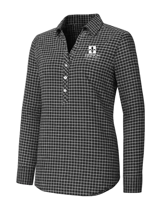 Womens Dark Grey/White City Stretch Shirt w/French Brothers Homes Logo