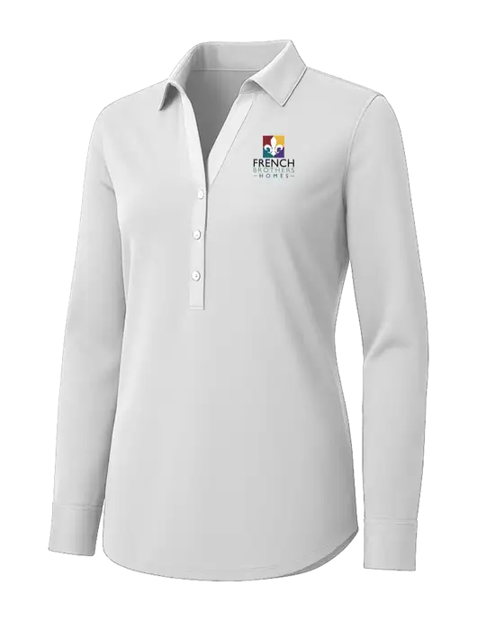 Womens White City Stretch Shirt w/French Brothers Homes Logo