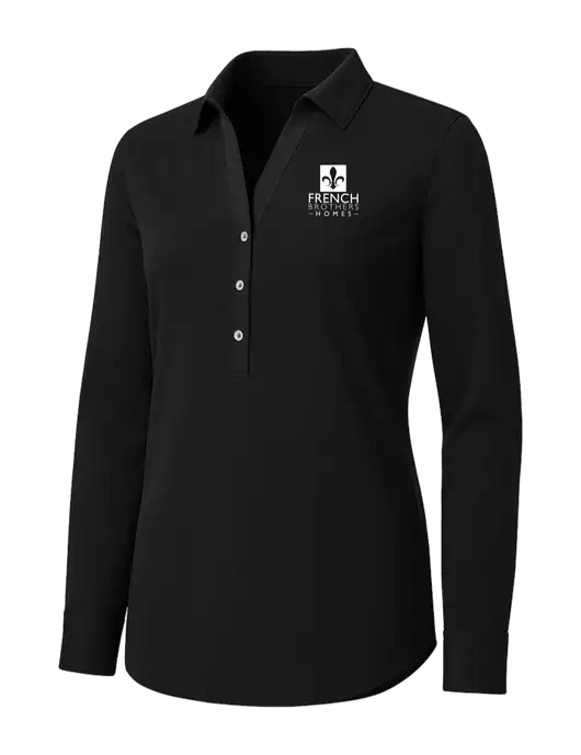 Womens Black City Stretch Shirt w/French Brothers Homes Logo