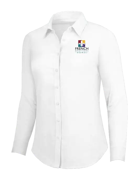 White Womens SuperPro Oxford Shirt w/French Brothers Homes Logo