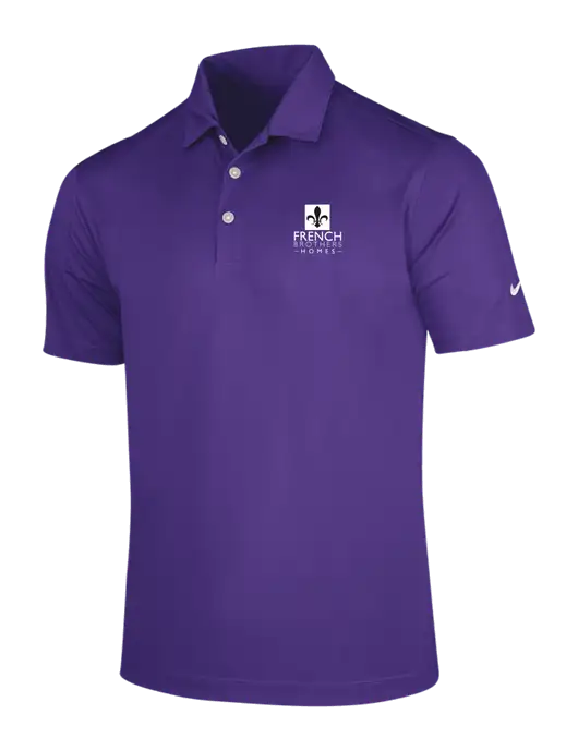 NIKE Purple Dri-Fit Vertical Mesh Polo w/French Brothers Homes Logo