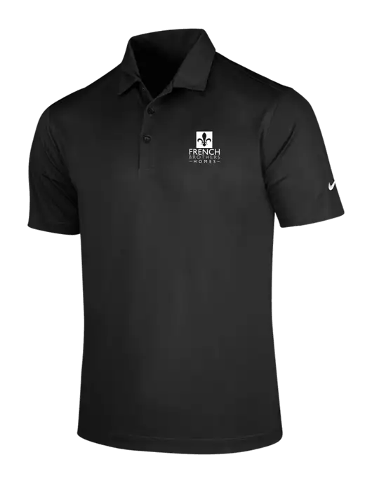 NIKE Black Dri-Fit Vertical Mesh Polo w/French Brothers Homes Logo