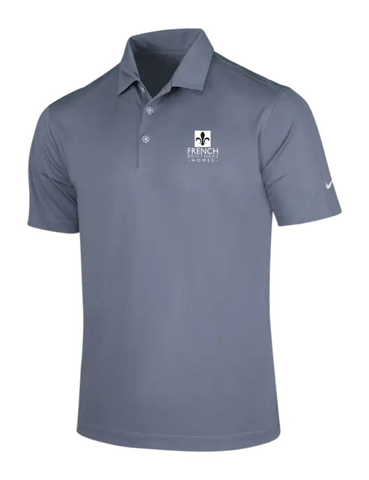 NIKE Medium Grey Dri-Fit Vertical Mesh Polo w/French Brothers Homes Logo