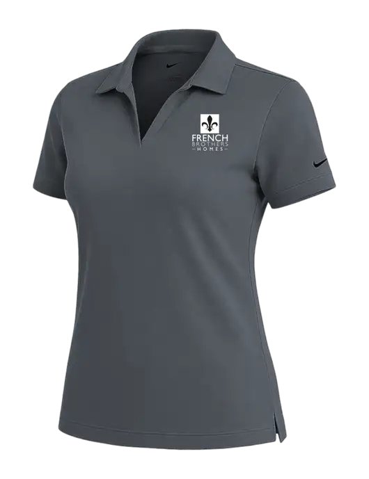 NIKE Dark Grey Womens Dri-Fit Micro Pique Polo w/French Brothers Homes Logo