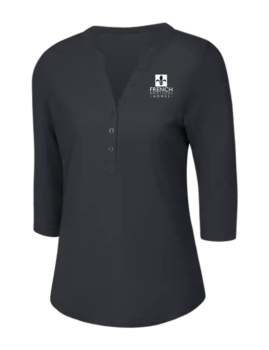 OGIO Charcoal Grey Jewel Henley w/French Brothers Homes Logo
