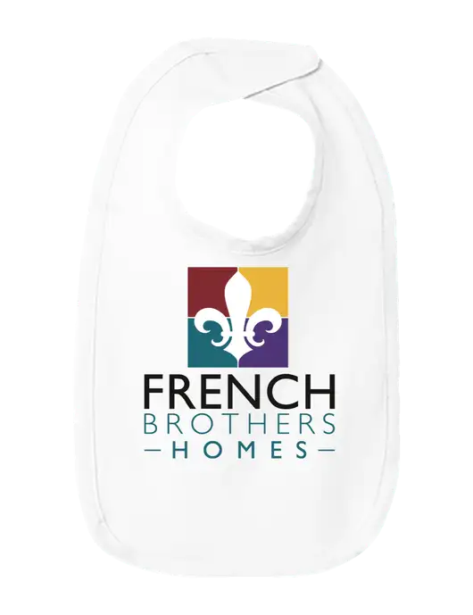 Rabbit Skins White Infant Premium Jersey Bib w/French Brothers Homes Logo