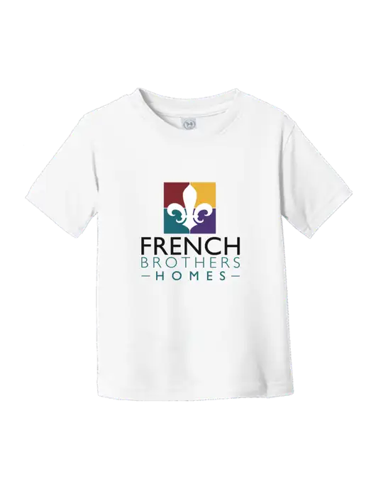 Rabbit Skins White Toddler Fine Jersey Tee w/French Brothers Homes Logo