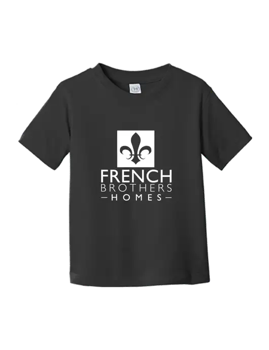 Rabbit Skins Black Toddler Fine Jersey Tee w/French Brothers Homes Logo