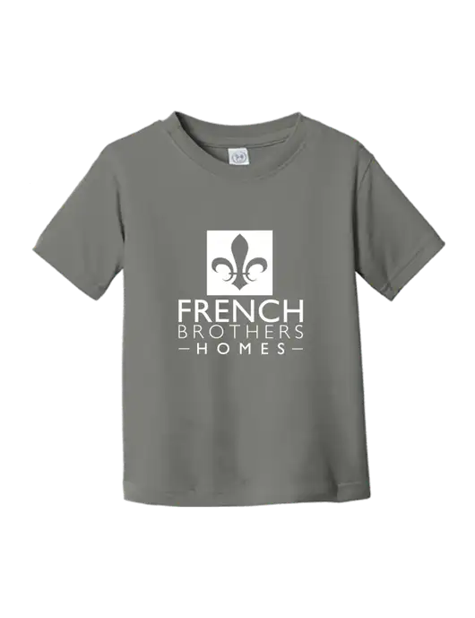 Rabbit Skins Charcoal Toddler Fine Jersey Tee w/French Brothers Homes Logo