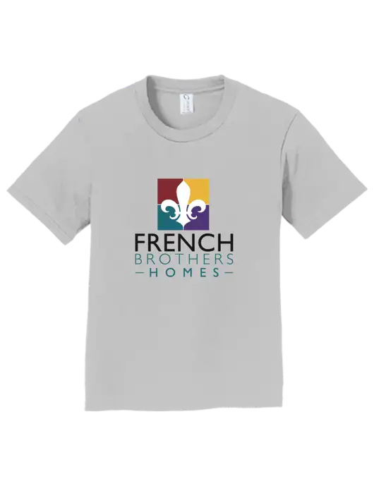 Youth Ring Spun Silver 4.5 oz T-Shirt w/French Brothers Homes Logo