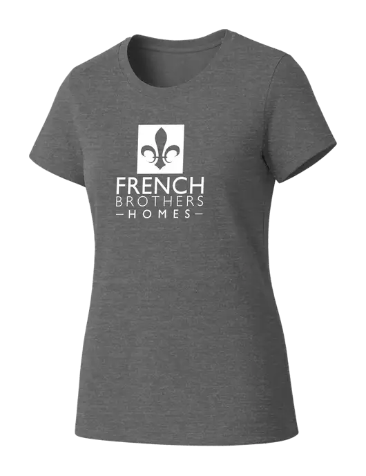 Womens Seriously Soft Grey Frost T-Shirt w/French Brothers Homes Logo
