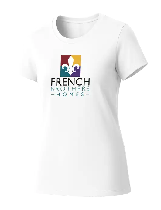 Womens Seriously Soft White T-Shirt w/French Brothers Homes Logo