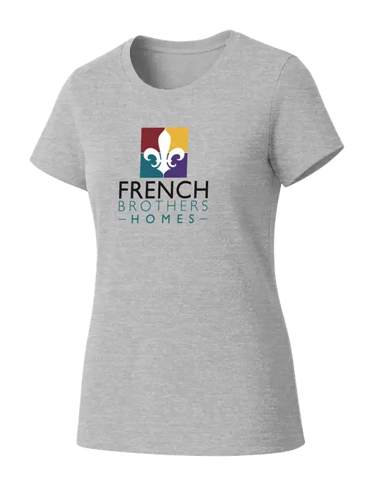 Womens Seriously Soft Light Heathered Grey T-Shirt w/French Brothers Homes Logo