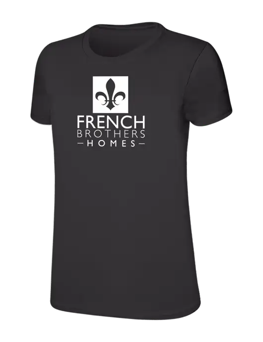 Womens Ring Spun Charcoal 4.5 oz T-Shirt w/French Brothers Homes Logo