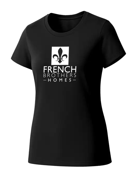 Womens Seriously Soft Black T-Shirt w/French Brothers Homes Logo