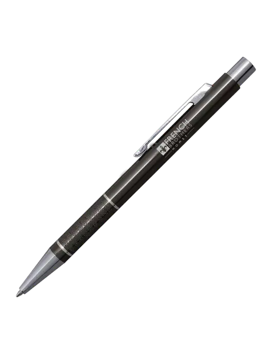 St George Gunmetal Pen - Blue Ink w/French Brothers Homes Logo