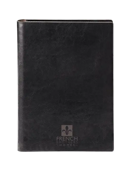 Fabrizio Black 7 x 9.625 Padfolio & Notepad w/French Brothers Homes Logo