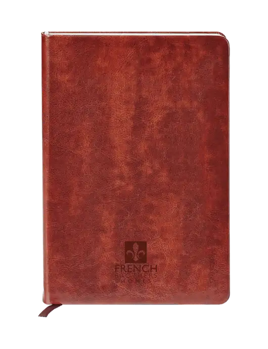 Fabrizio Brown Hard Cover 5.75 x 8.3 Journal w/French Brothers Homes Logo