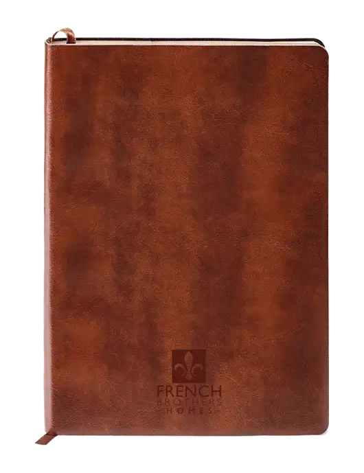 Fabrizio Brown Soft Cover 5.75 x 8.125 Journal w/French Brothers Homes Logo