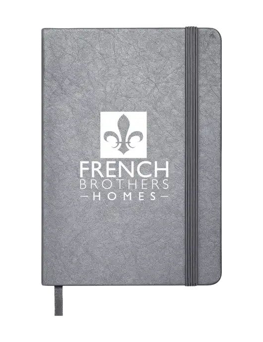 Granite Dark Grey Hardcover Journal, 5.62 X  8.37 w/French Brothers Homes Logo