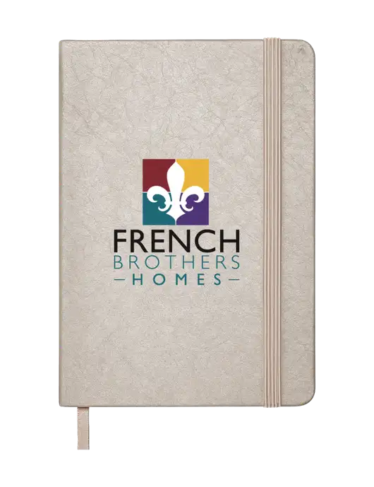 Granite Light Grey Hardcover Journal, 5.62 X  8.37 w/French Brothers Homes Logo