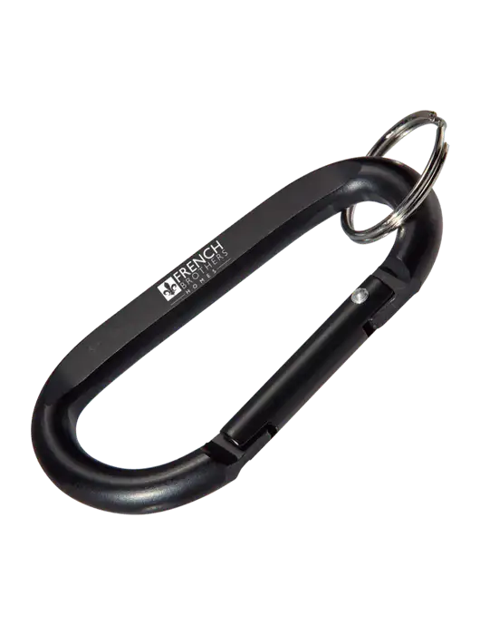 Black Carabiner & Key Ring w/French Brothers Homes Logo
