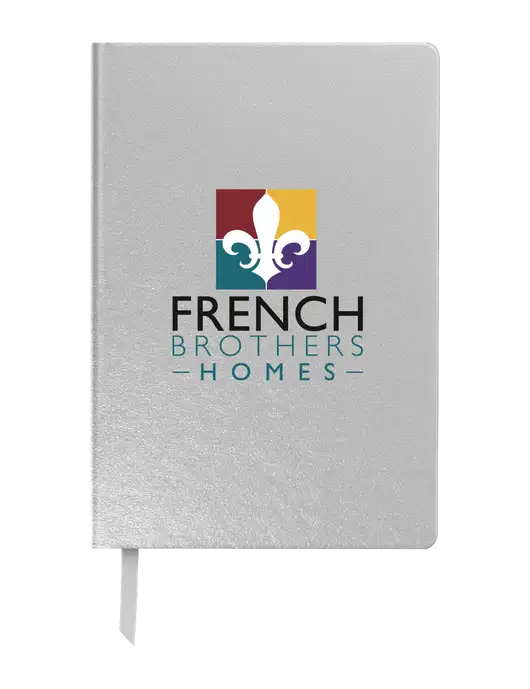 Achieve Silver Hardcover Journal, 5.5 x 8.37 w/French Brothers Homes Logo