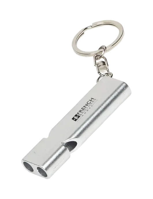 Quick Alert Silver Safety Whistle w/French Brothers Homes Logo
