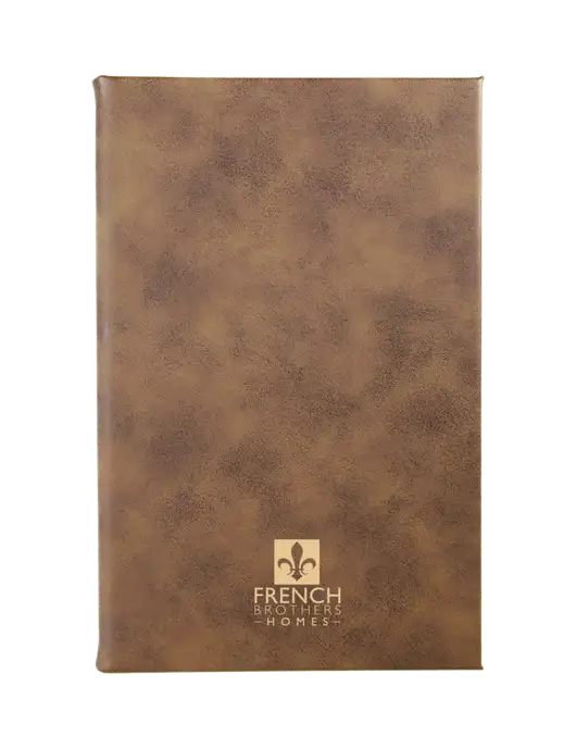 Rustic Leatherette 5.25 x 8.25 Journal w/French Brothers Homes Logo