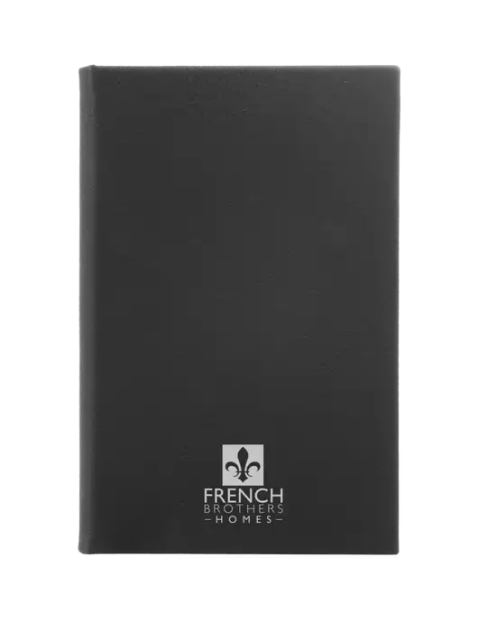 Black Leatherette 5.25 x 8.25 Journal w/French Brothers Homes Logo