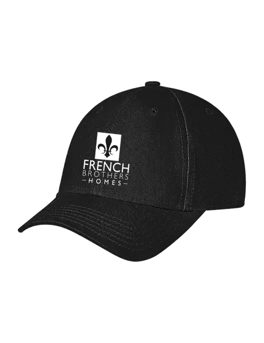 Black Structured Soft Snap Closure Hook & Loop Cap w/French Brothers Homes Logo