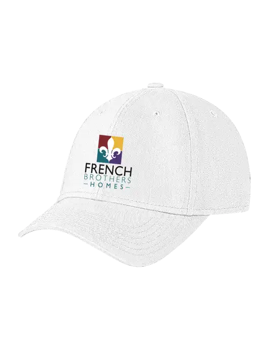 White Structured Soft Snap Closure Hook & Loop Cap w/French Brothers Homes Logo