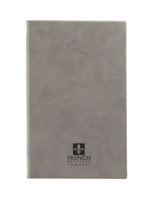 Grey Leatherette 5.25 x 8.25 Journal w/French Brothers Homes Logo