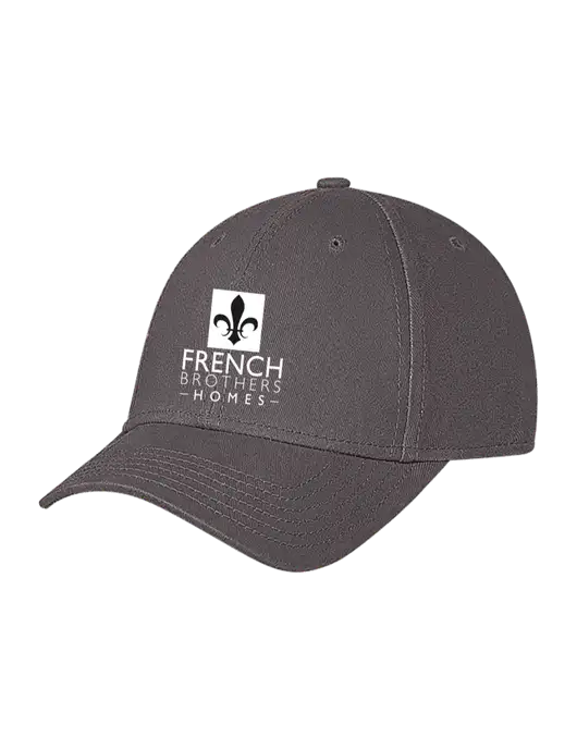 Medium Dark Grey Structured Soft Snap Closure Hook & Loop Cap w/French Brothers Homes Logo