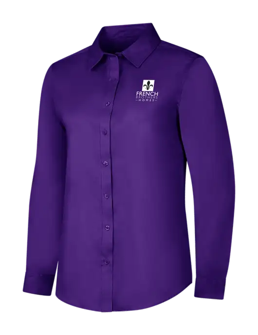 Purple Womens Long Sleeve Superpro React Twill Shirt w/French Brothers Homes Logo