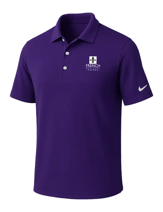 NIKE Purple Dri-Fit Micro Pique Polo w/French Brothers Homes Logo