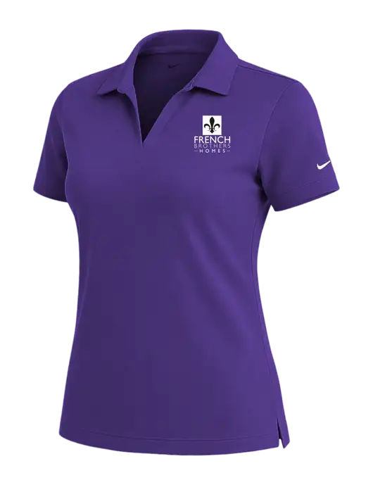 NIKE Purple Womens Dri-Fit Micro Pique Polo w/French Brothers Homes Logo