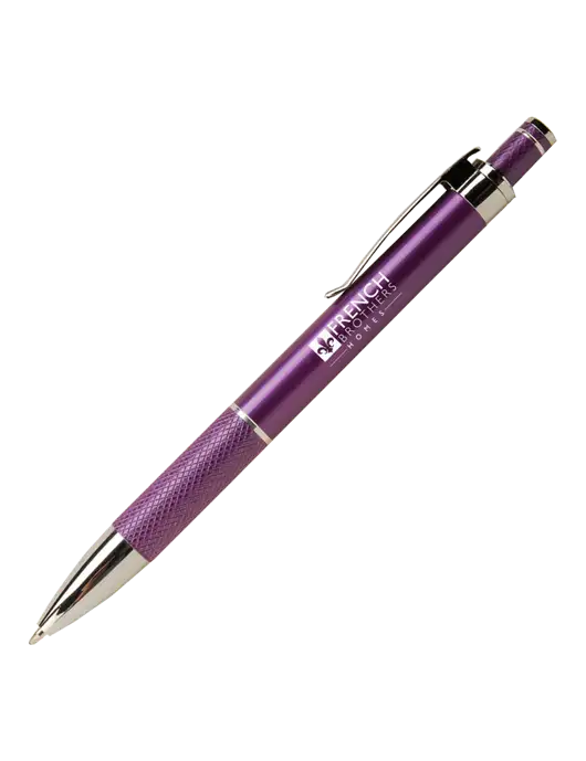 Diamond Etched Purple Pen - Black Ink w/French Brothers Homes Logo