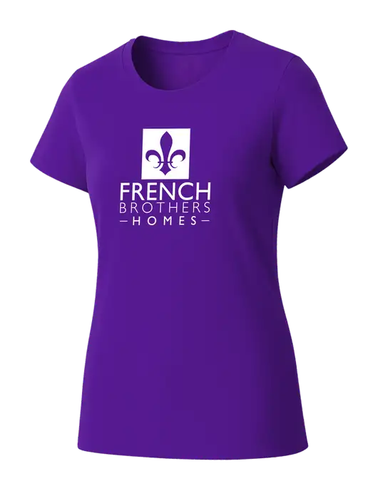 Womens Seriously Soft Purple T-Shirt w/French Brothers Homes Logo