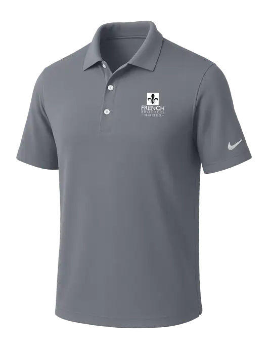 NIKE Medium Grey Dri-Fit Micro Pique Polo w/French Brothers Homes Logo